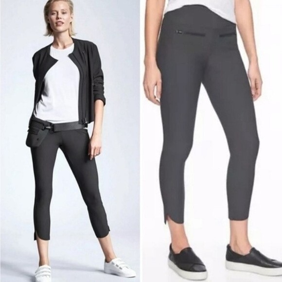 NWT Athleta Stellar Crop Pant Notched Hem Leggings Women’s Size Small - Picture 1 of 11